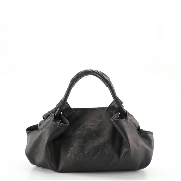 Loewe Handbags - Loewe Aire Anagram Hobo Bag in Black Nappa Leather